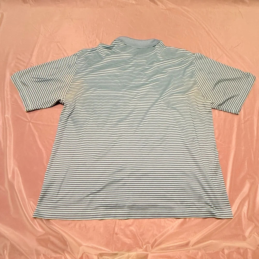 Bobby Jones Navy/Green Striped Golf 100% Cotton Polo Shirt Size Large - Picture 4 of 11